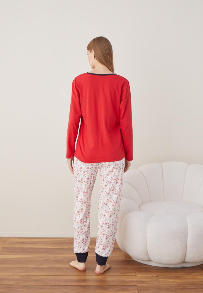 Pijama Dama Craciun " SNOW MUCH FUN " ,maneca lunga ,pantaloni lungi,Engros